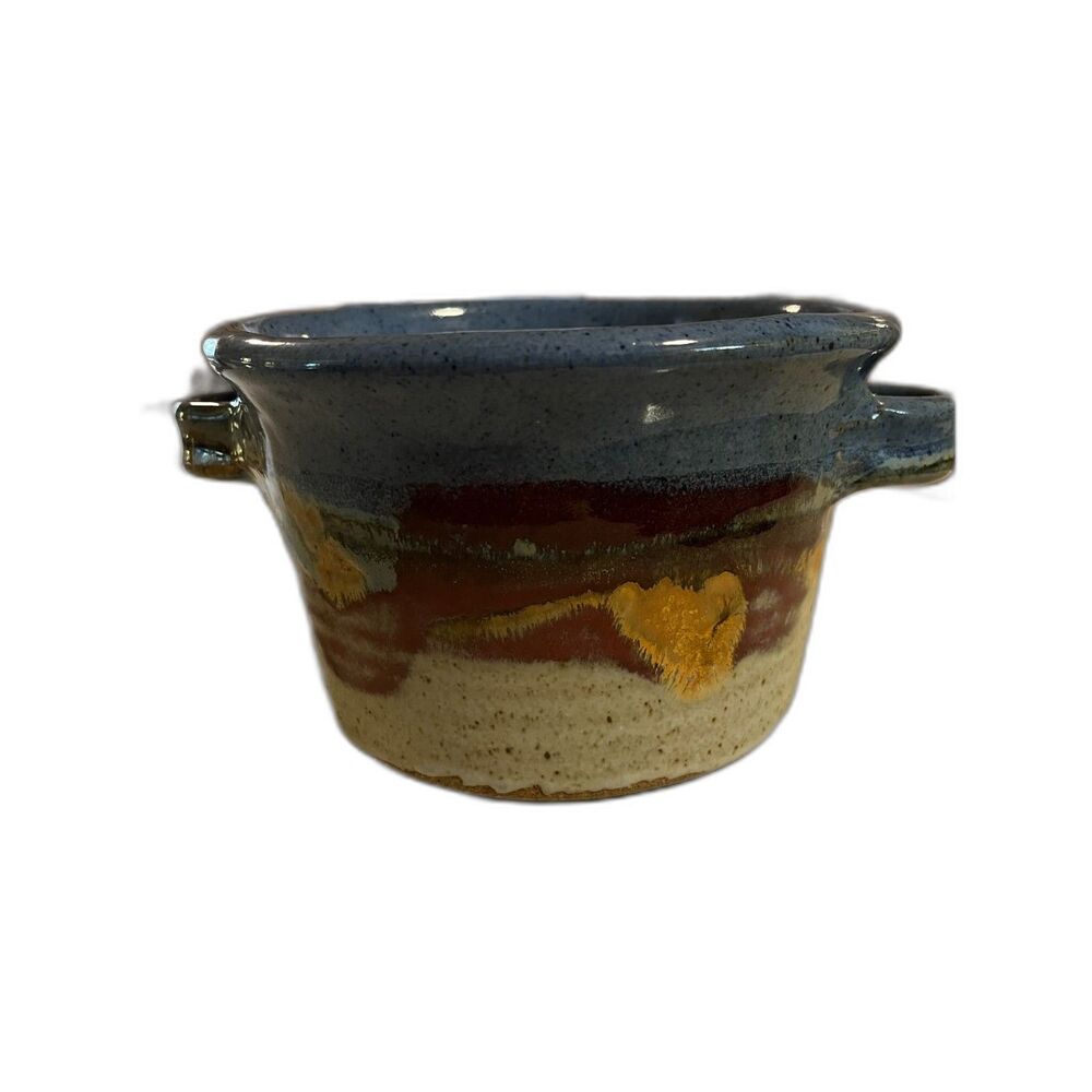 Chamberlain Handmade Signed Pottery Bread Baker W/Handles Serving Bowl